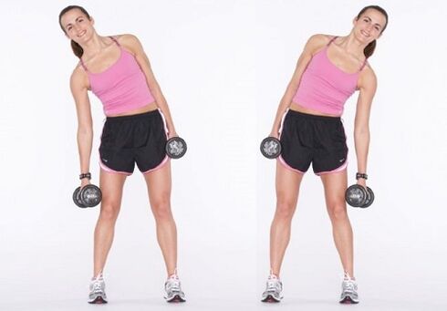 Courbes latérales avec haltères pour renforcer les muscles abdominaux